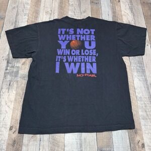 No Fear T-Shirt Mens XL Black Single Stitch Graphic 90's Made in USA Vintage